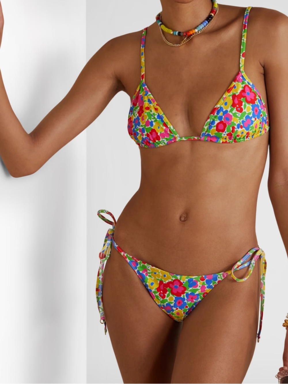 Faithfull the Brand floral multicolored triangle string bikini set